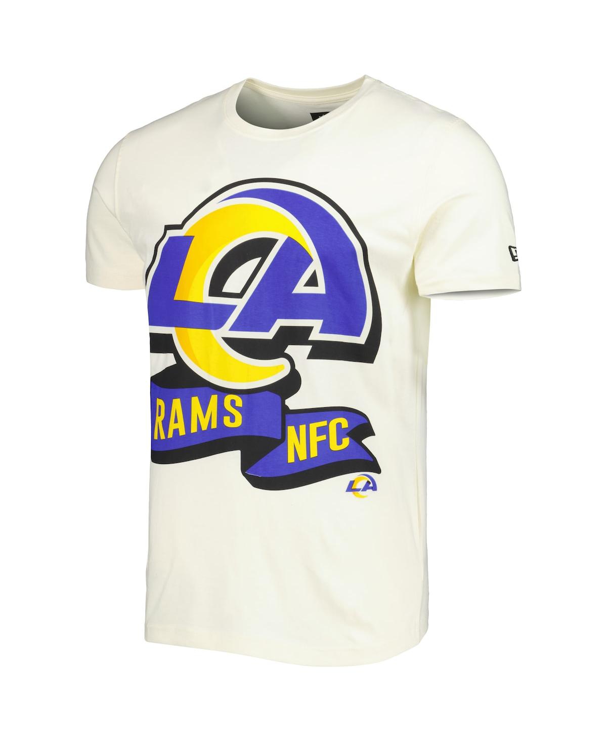 Shop New Era Men's  Cream Los Angeles Rams Sideline Chrome T-shirt