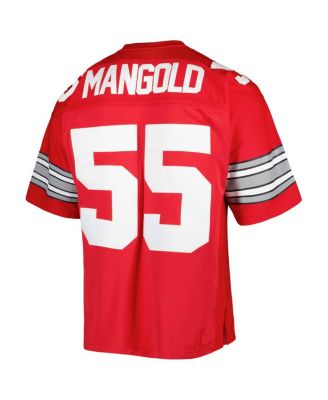 Men's Nick Mangold Scarlet Ohio State Buckeyes Authentic Jersey