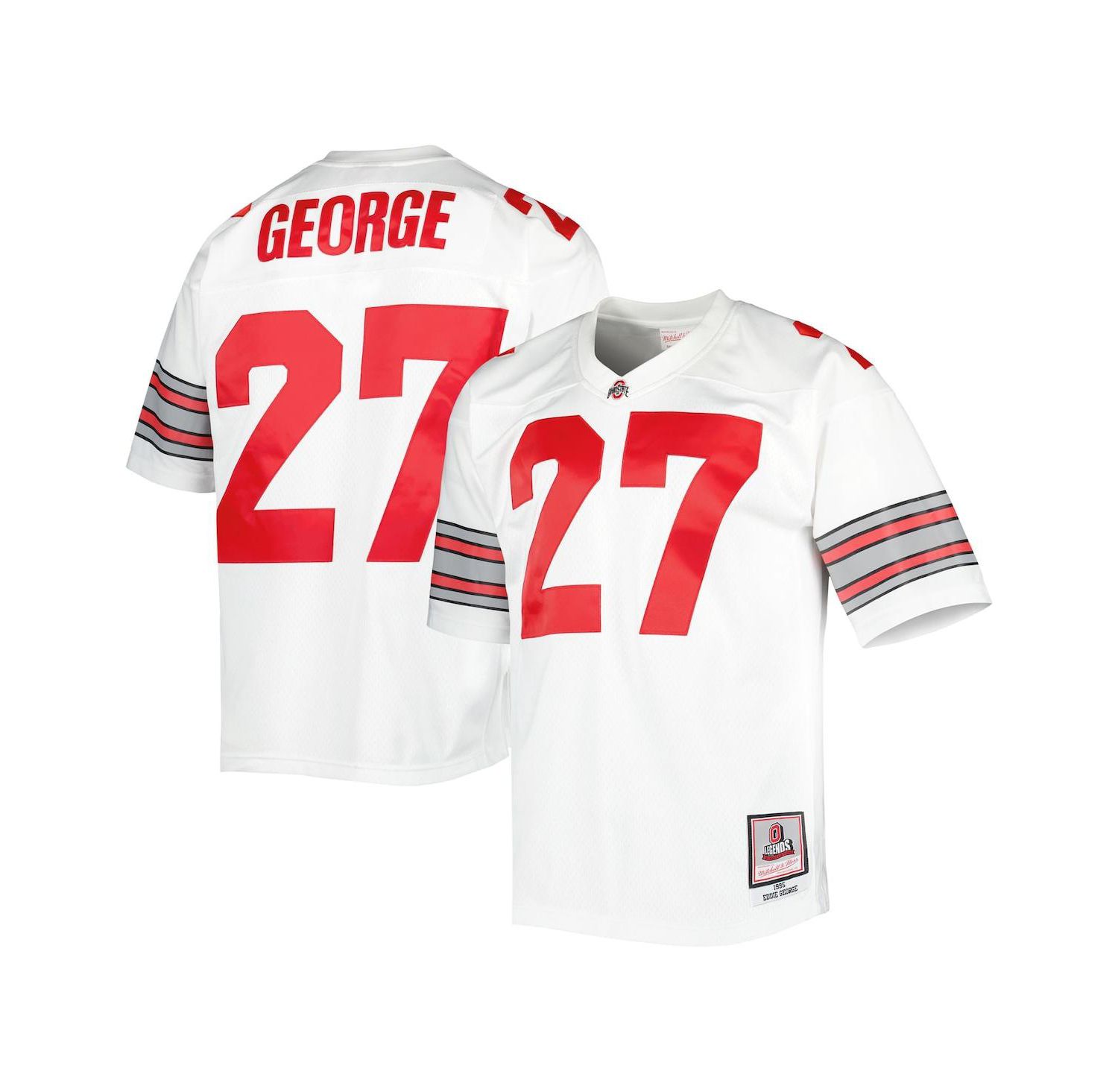 Men's Eddie George White Ohio State Buckeyes Authentic Jersey