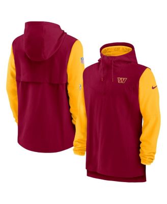 Men's Burgundy, Gold Washington Commanders Sideline Player Quarter-zip Hoodie