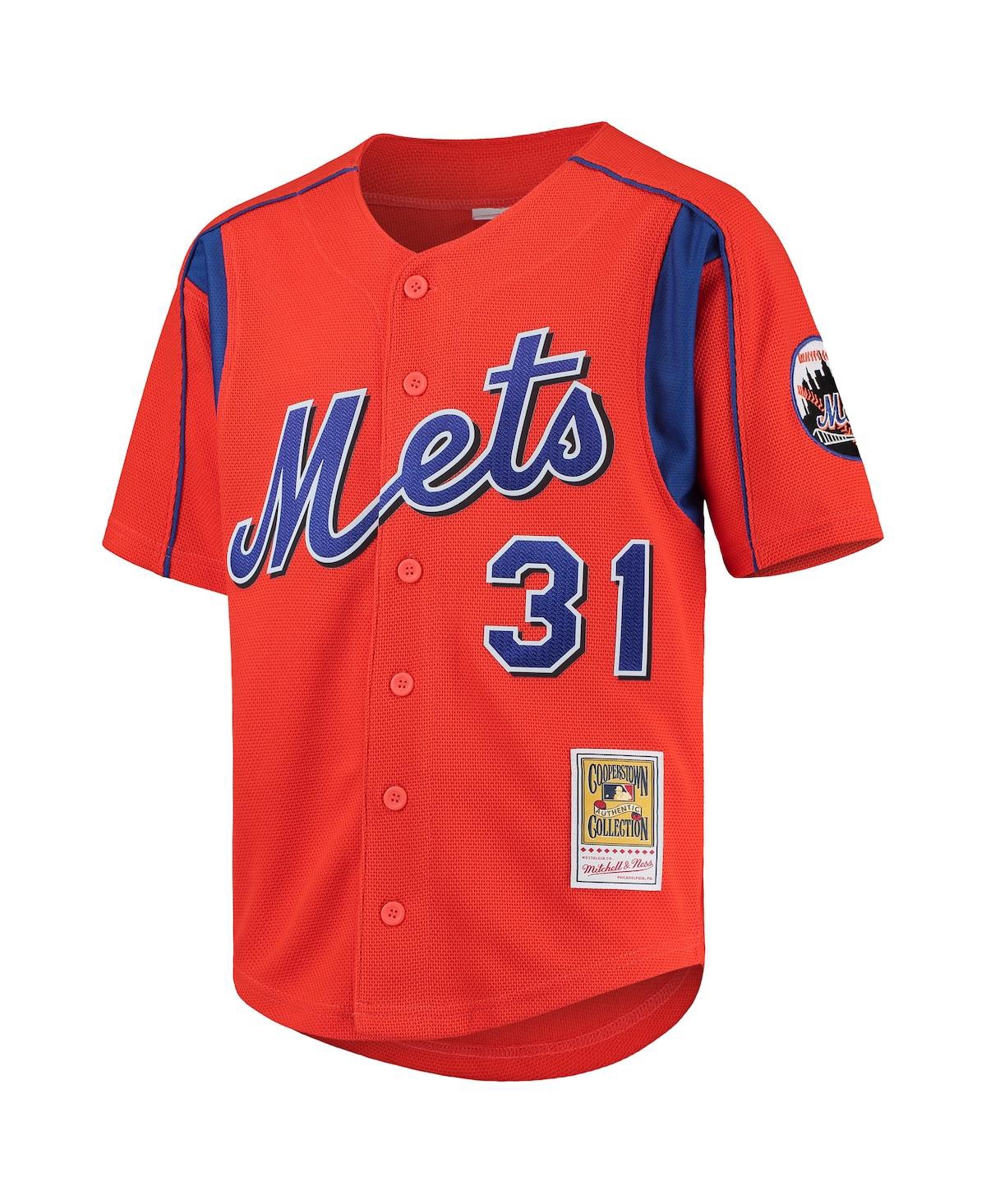 Big Boys Mitchell & Ness Mike PiazzaNew York Mets Cooperstown Collection Mesh Batting Practice Jersey - Orange