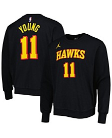 Men's Brand Trae Young Black Atlanta Hawks Statement Name and Number Pullover Sweatshirt