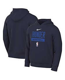 Men's Navy Oklahoma City Thunder 2022/23 Spotlight On-Court Practice Performance Pullover Hoodie