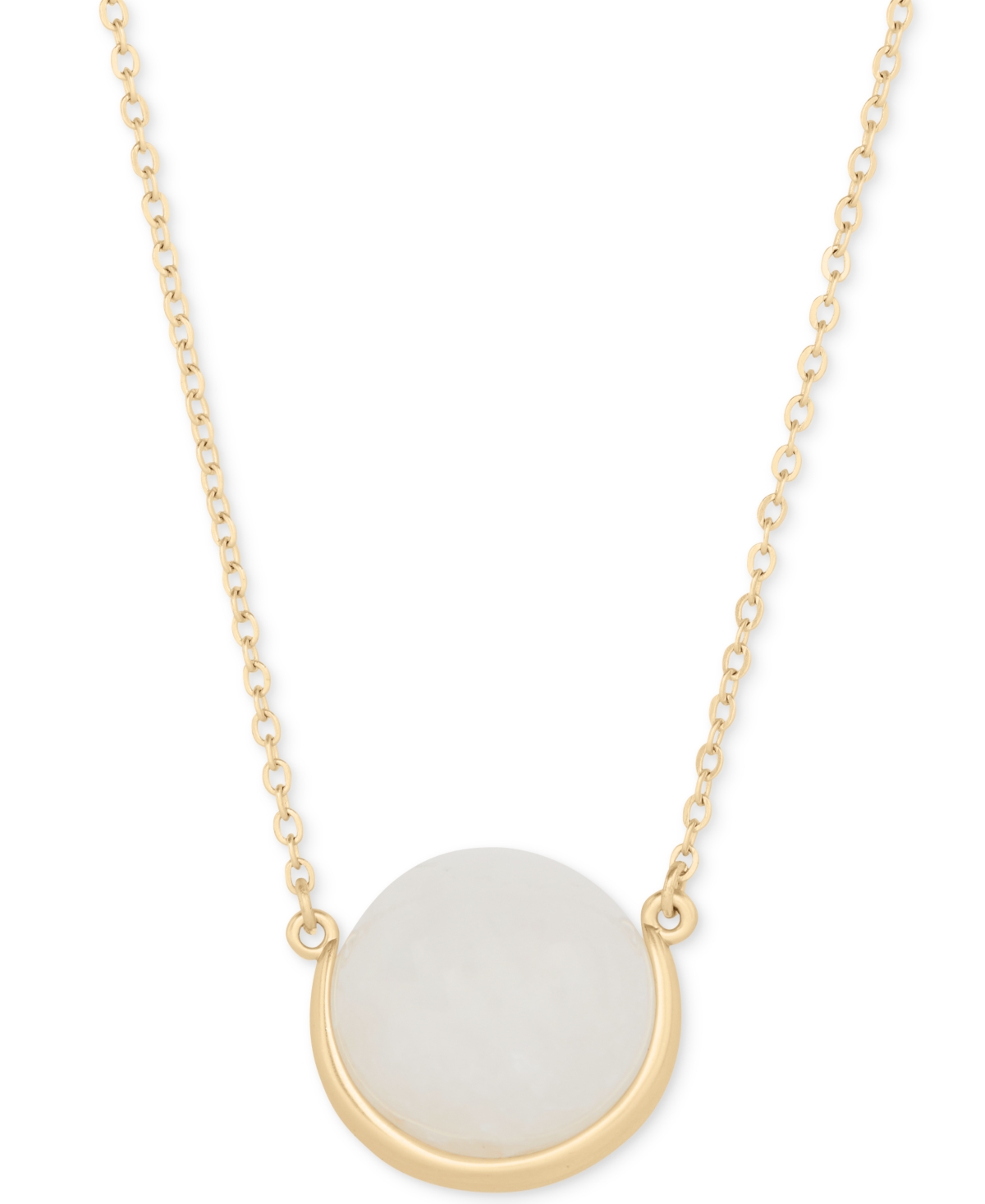 Lucky Brand Gold-tone Carved Stone Long Pendant Necklace, 30" + 2" Extender
