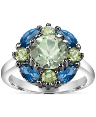 Multi-Gemstone Cluster Ring (3-5/8 ct. t.w.) in Sterling Silver