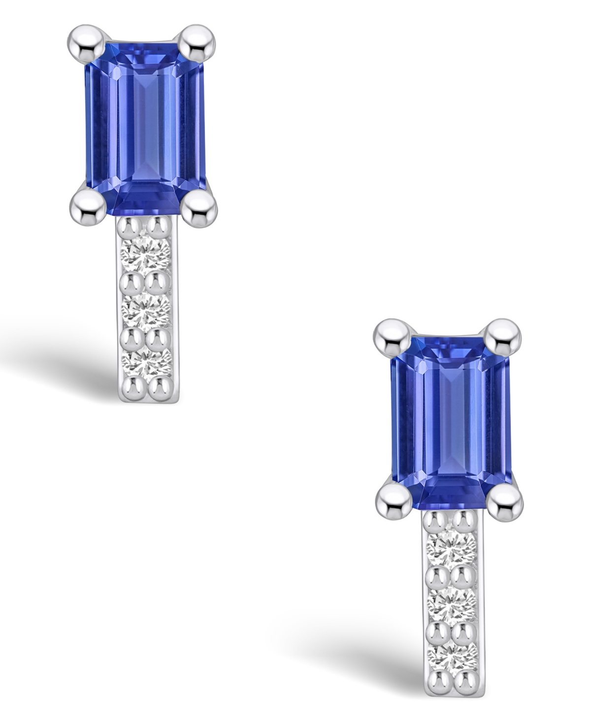 Macy's Tanzanite (1-1/10 Ct. t.w.) and Diamond (1/8 Ct. t.w.) Stud Earrings