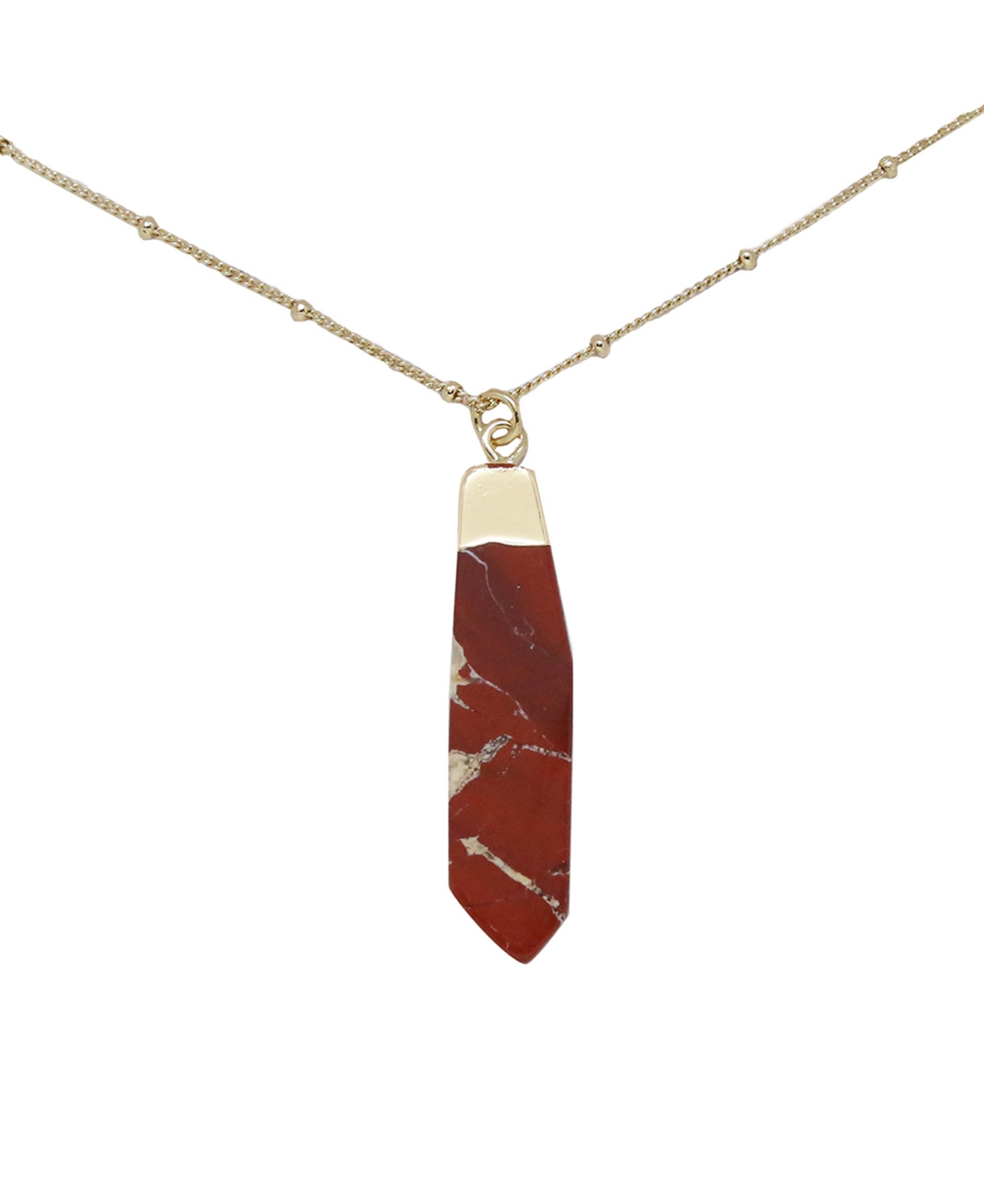 Charged Jasper Pendant Necklace In Red Jasper
