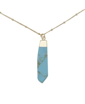 Charged Stone Pendant Necklace - Turquoise
