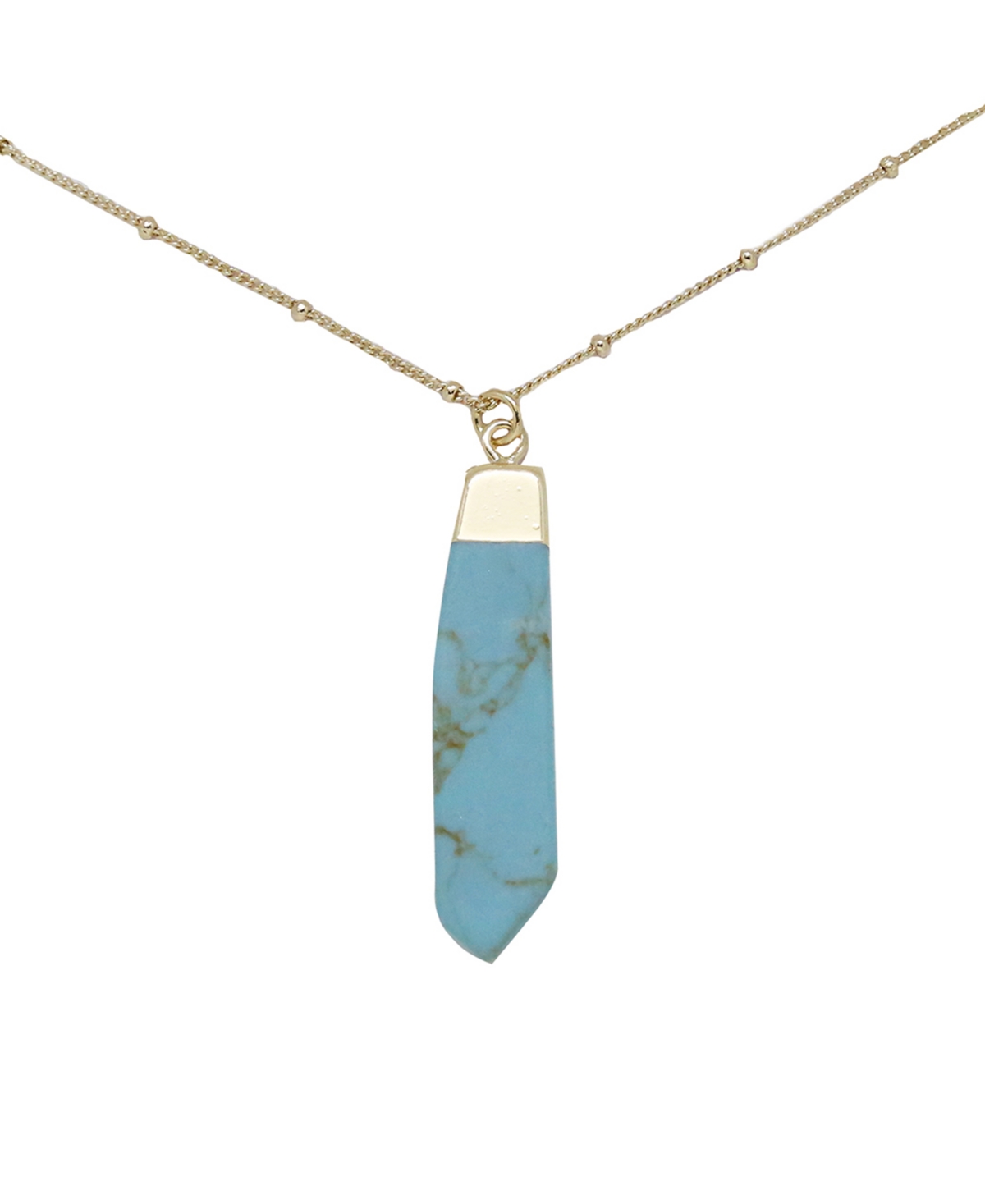 Charged Stone Pendant Necklace In Turquoise