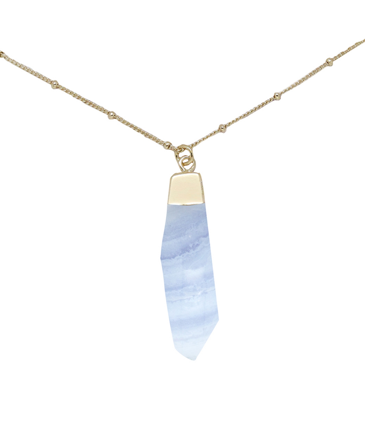 Charged Agate Pendant Necklace In Blue Agate