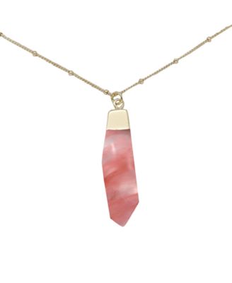 Charged Stone Pendant Necklace - Cherry Quartz 30$