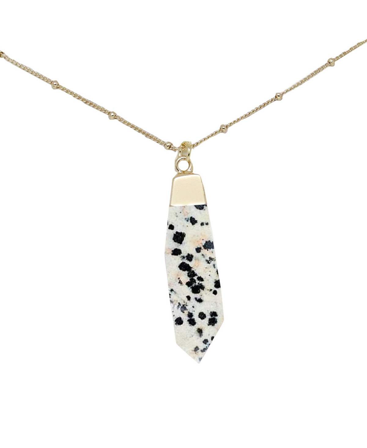 Charged Dalmatian Pendant Necklace In Dalmatian Jasper