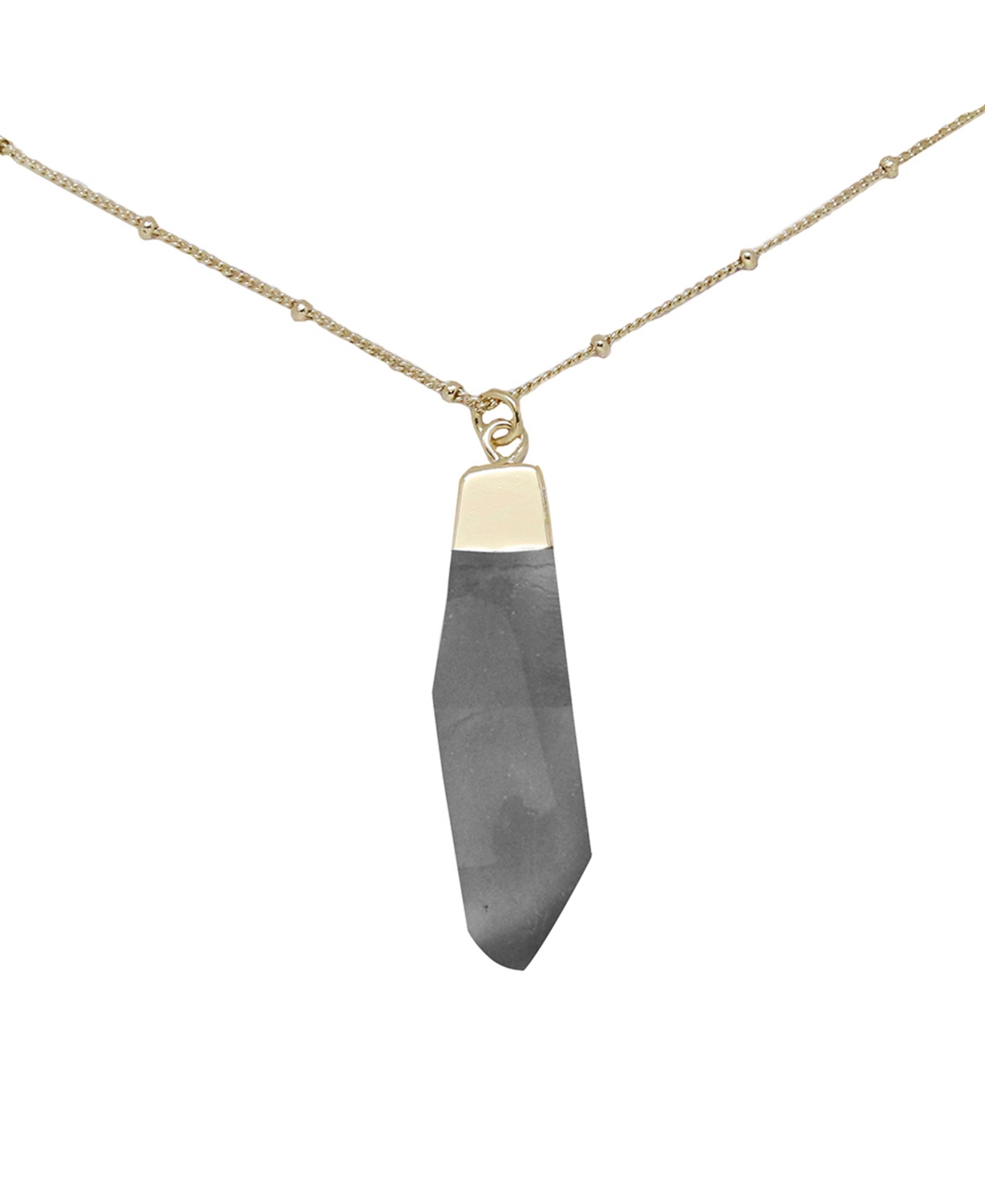 Charged Agate Pendant Necklace In Gray Agate