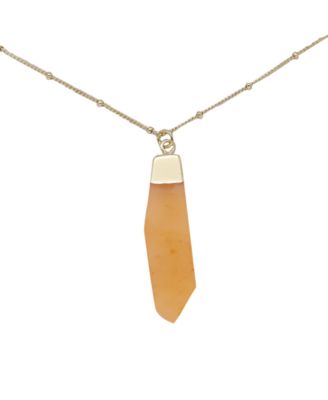 Charged Stone Pendant Necklace - Orange Aventurine 40$