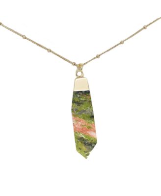 Charged Stone Pendant Necklace - Unakite