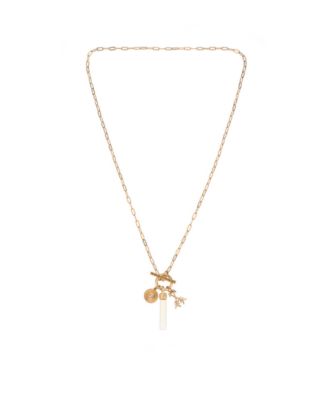 Charged Stone Pendant Charm Necklace - Opal 45$