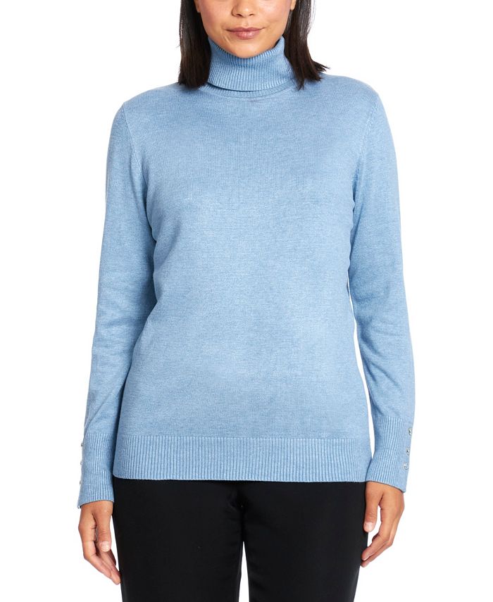 Joseph A Women's Button Cuff Turtleneck Sweater - Macy's