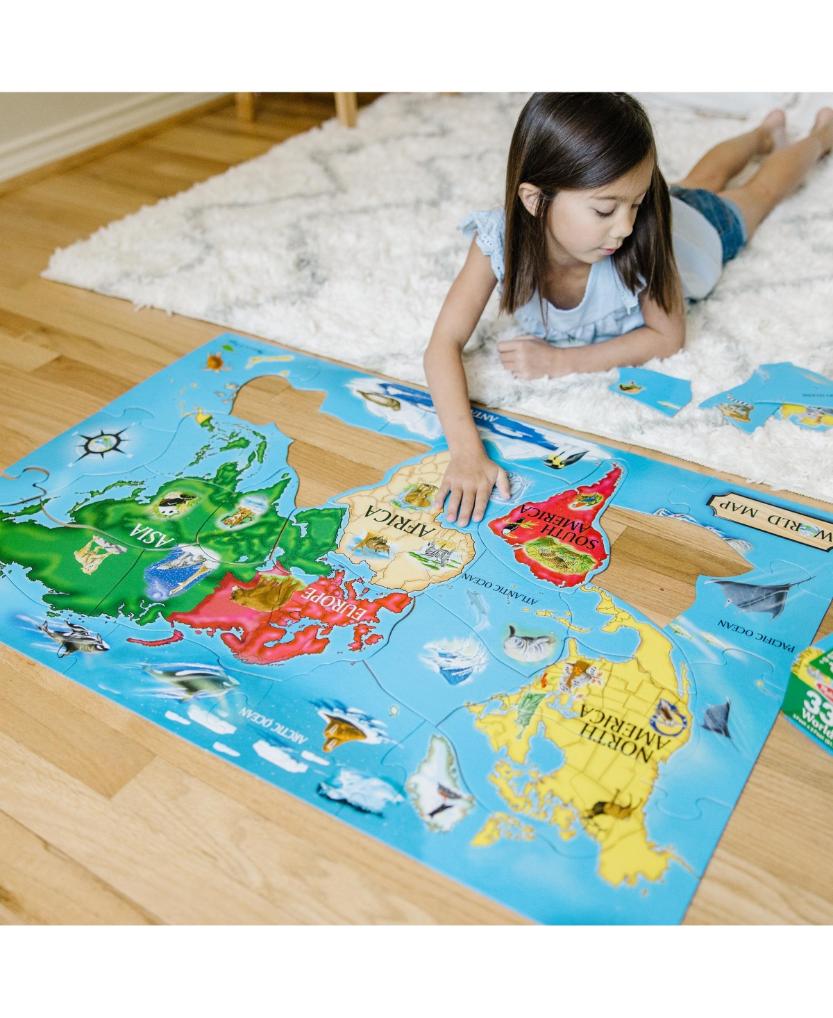 Shop Melissa & Doug World Map Jumbo Jigsaw Floor Puzzle With 33 Pieces In Multi