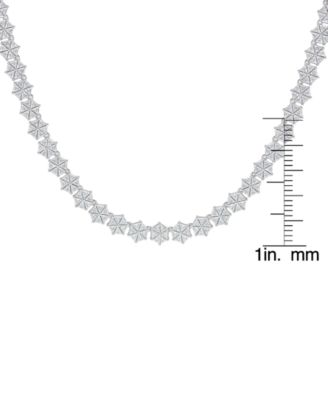 Fine Silver Plated Cubic Zirconia Hexagon Necklace