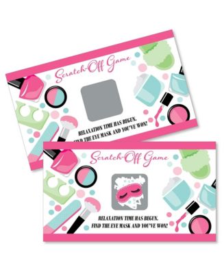 Big Dot of Happiness Spa Day - Girls Makeup Party Game Scratch Off ...
