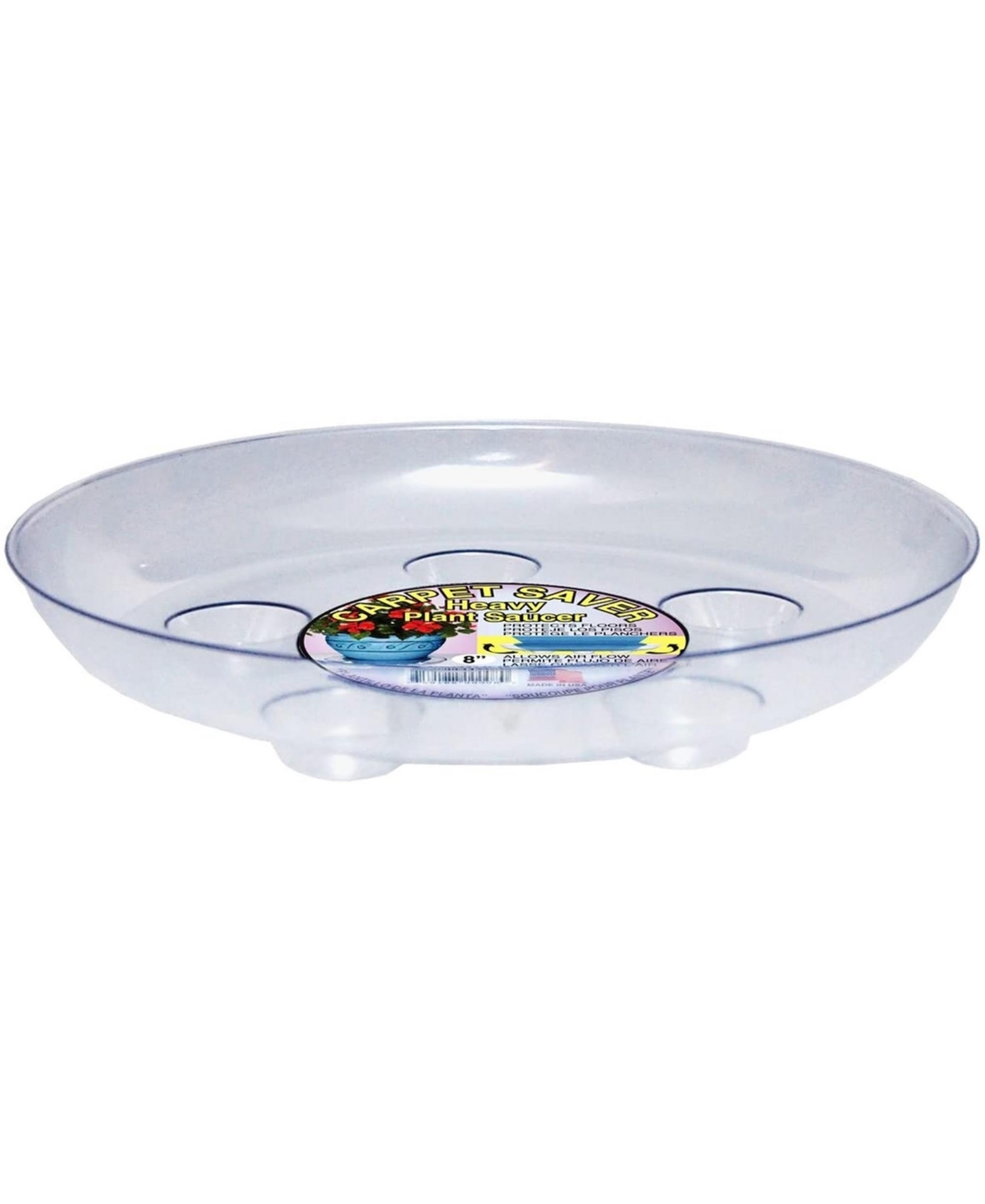 Ds-800 Heavy Gauge Footed Carpet Saver Saucer, 8-Inch, Clear - Clear
