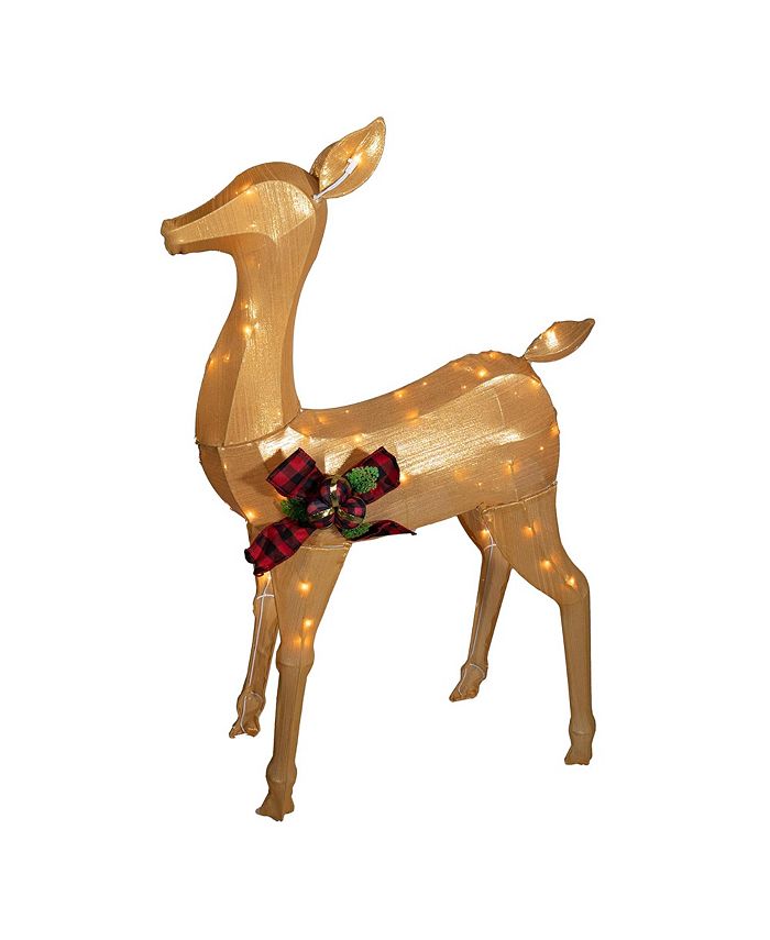 ECOPOTS Good Tidings Shiny Gold Doe Deer Christmas Decoration Statue