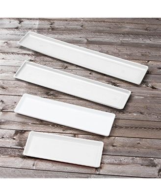 Manufacturing Countryside Plastic Flower Box Tray, White, 18" L