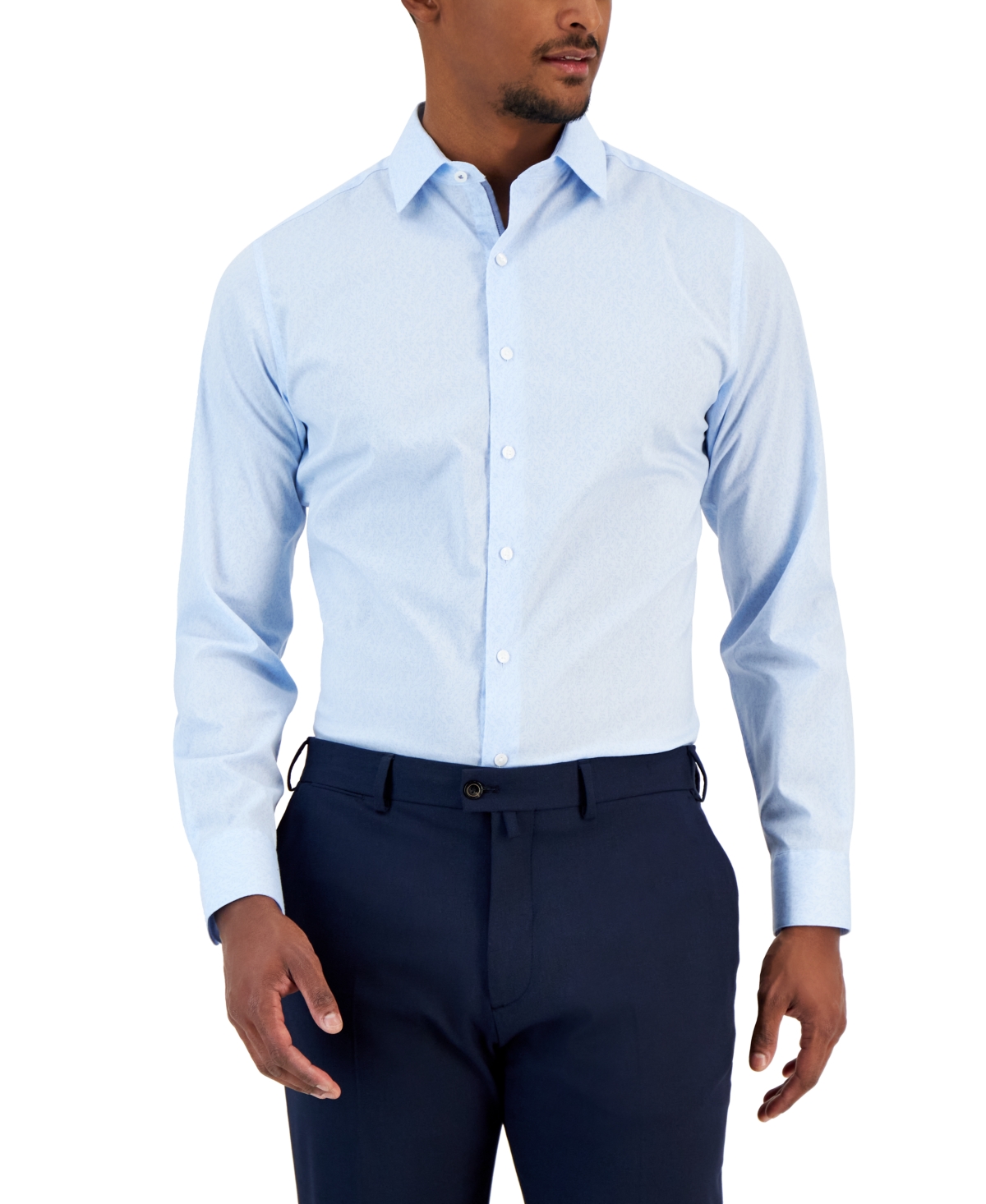 Slim Fit Men's Vine Print Dress Shirt, Created for Macy's - Olive