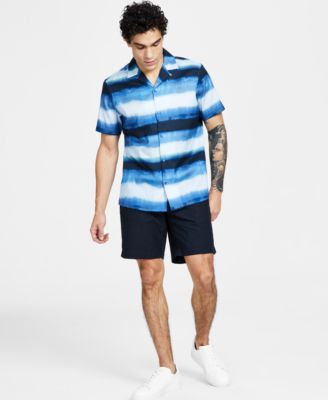 I.N.C. International Concepts - Men's Owen Classic-Fit Ombr&eacute; Stripe Button-Down Camp Shirt
