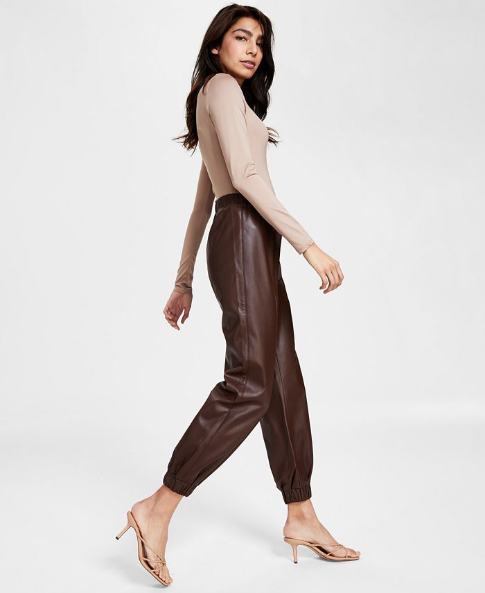Tinseltown Juniors' FauxLeather Jogger Pants, Created for Macy's Macy's