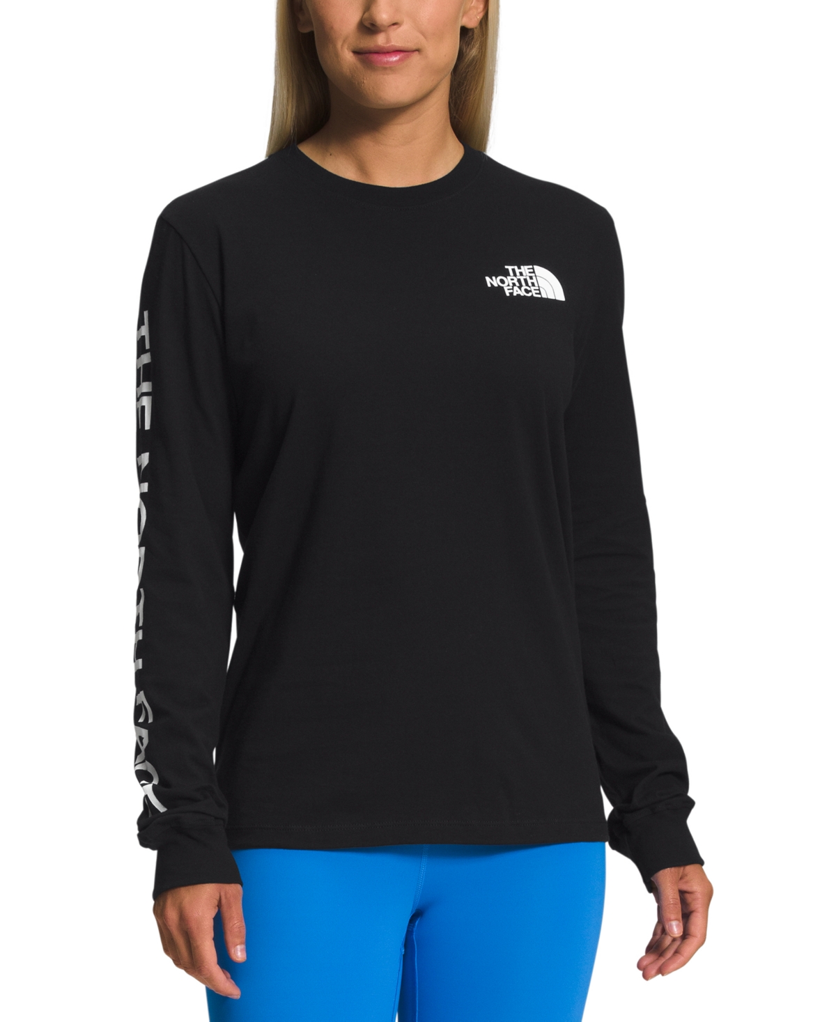 Shop The North Face Women's Long-sleeve Graphic T-shirt In Tnf Black,tnf White