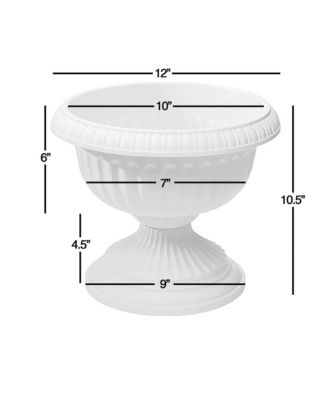 Grecian Urn Planter White 12 inch