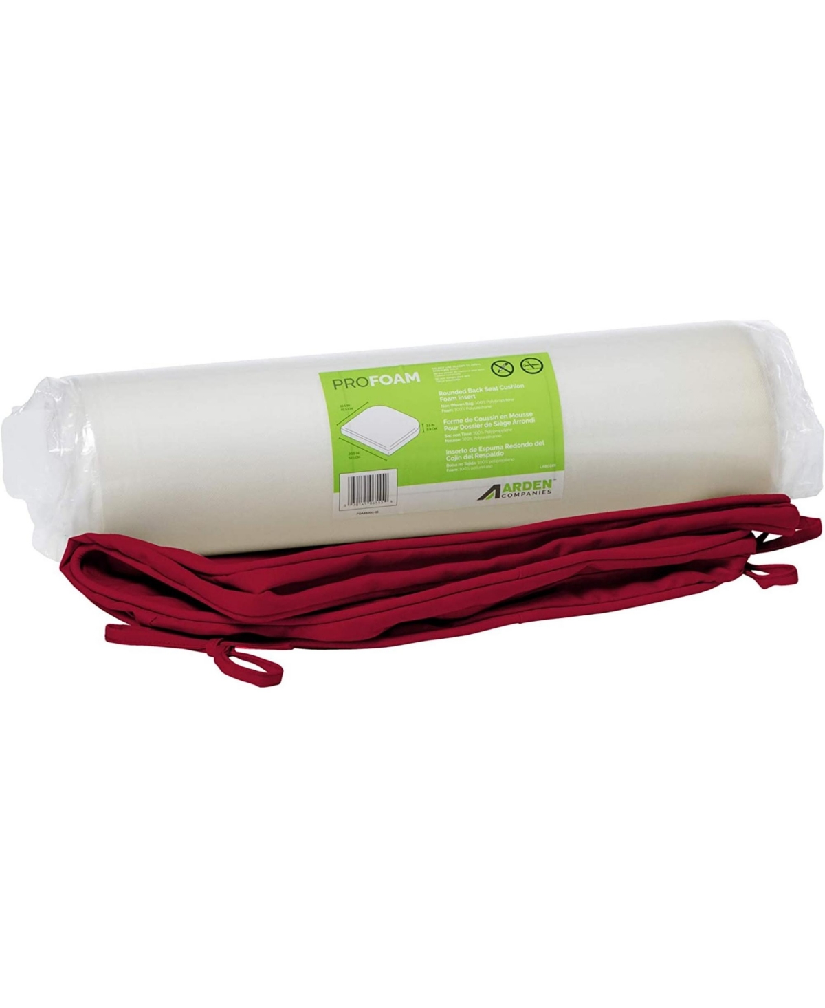 Arden Selections ProFoam Rounded Back Outdoor Patio Cushion- Red