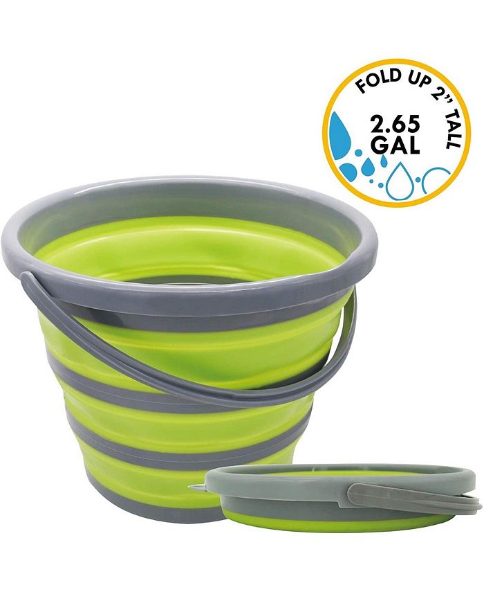 CENTURION C100 1402 Plastic Collapsible Bucket, 2.65 gallons, Lime