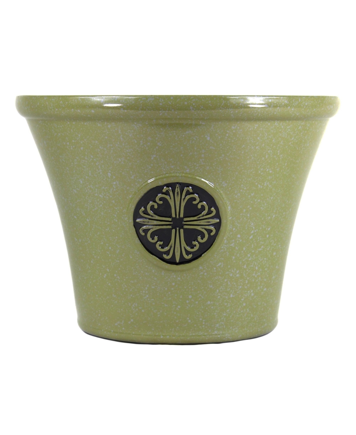 Logo Large Plastic Modern Planter Lime Green 14.75 Inches - Green