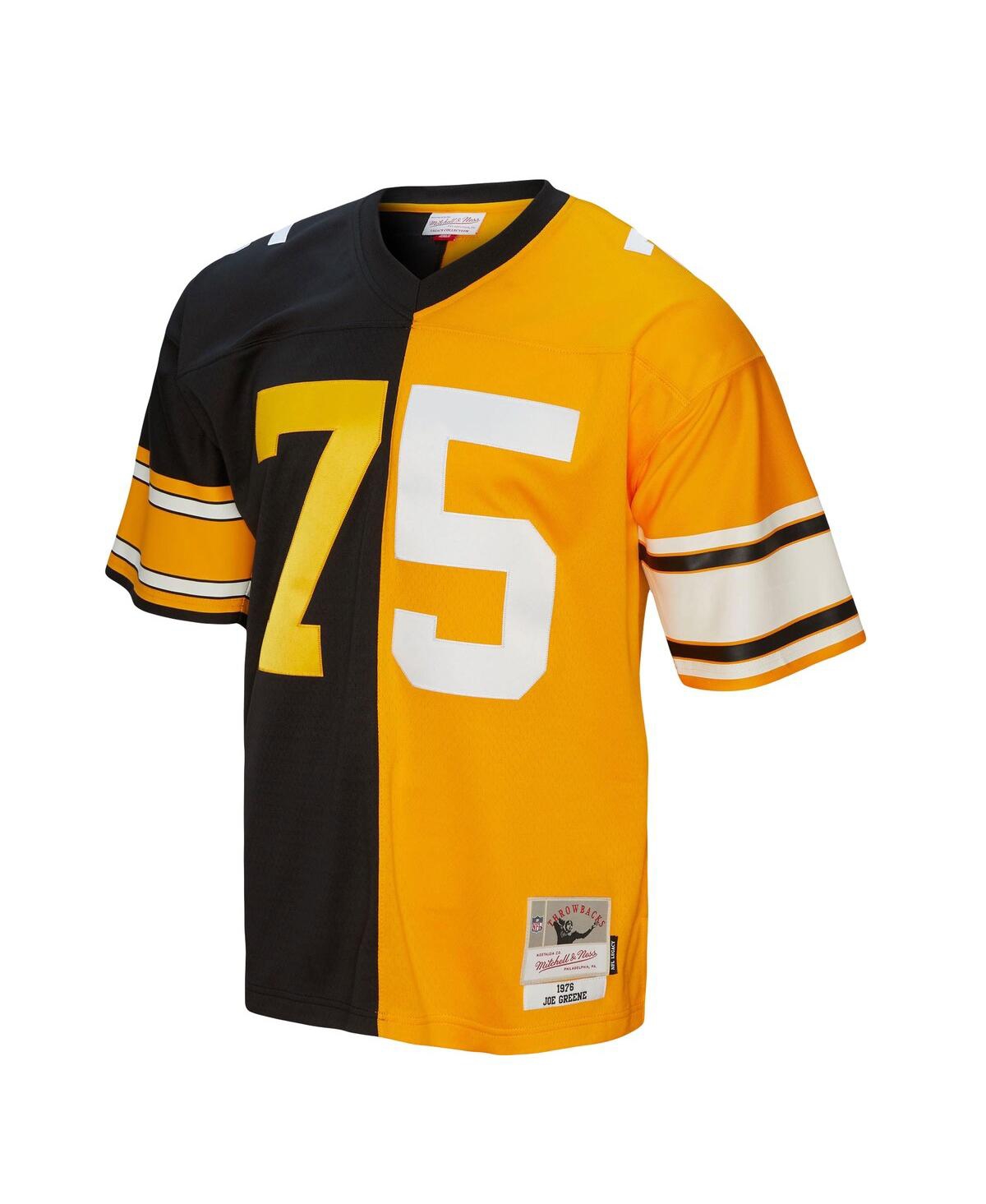 Men's Mitchell & Ness Joe Greene Gold Pittsburgh Steelers 1976 Split Legacy Replica Jersey - Gold