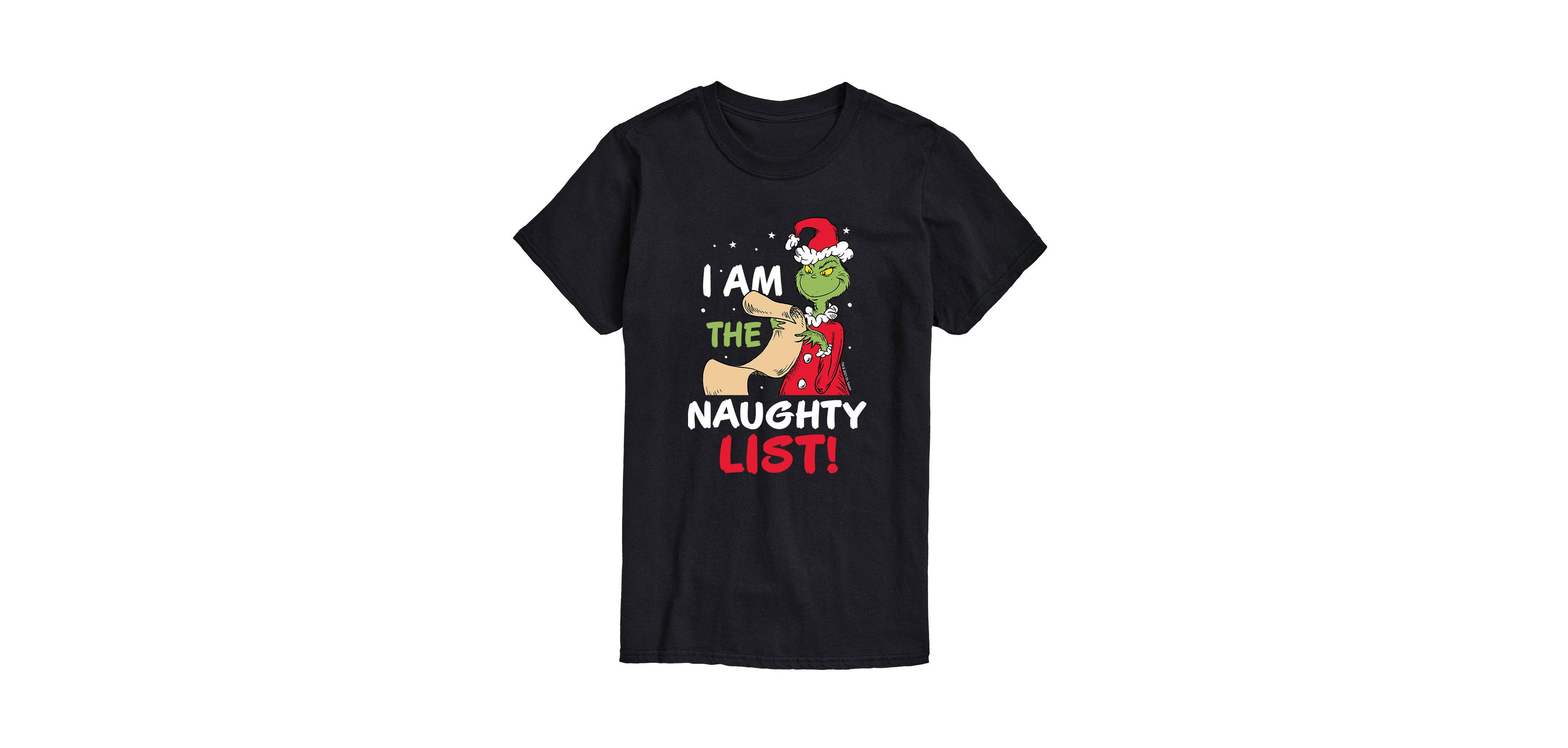 Airwaves Men's Dr. Seuss The Grinch Naughty List Graphic T-shirt