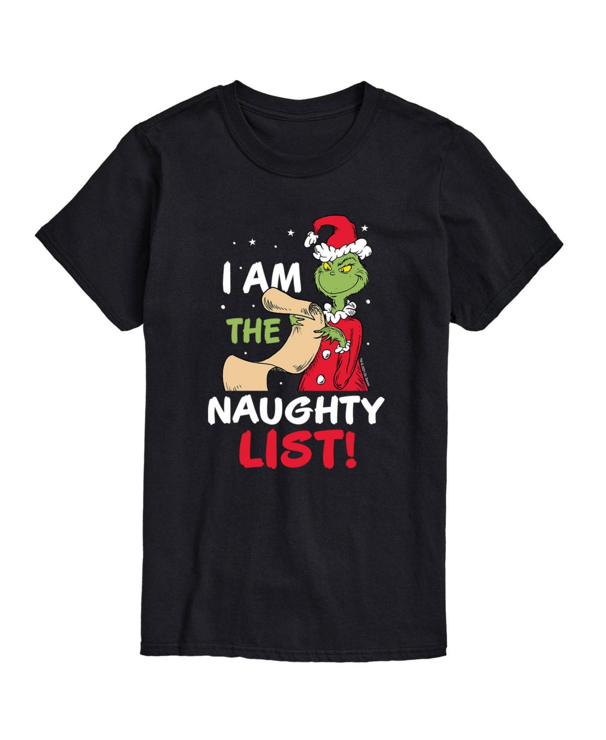 Airwaves Men's Dr. Seuss The Grinch Naughty List Graphic T-shirt In Black