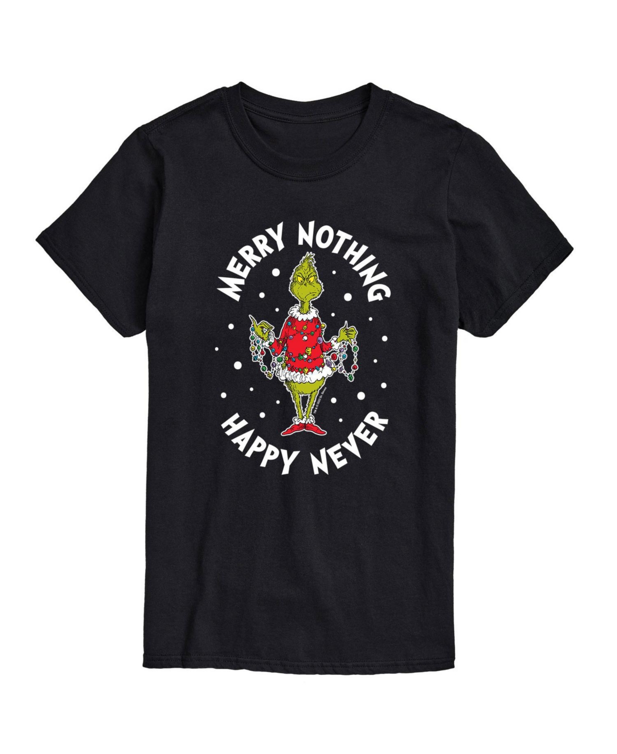 Airwaves Men's Dr. Seuss The Grinch Happy Whatever Graphic T-shirt In Black