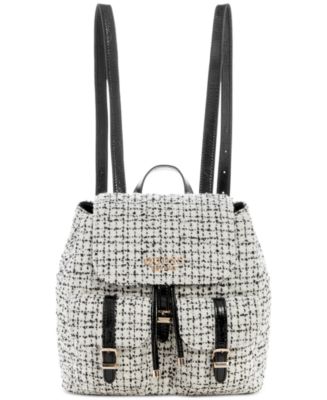 GUESS Adam Flap Tweed Small Backpack - Macy's