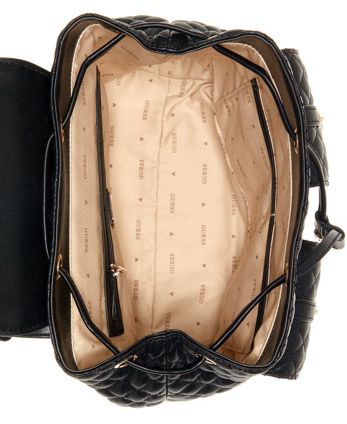 GUESS Adam Flap Quilted Small Backpack & Reviews Handbags