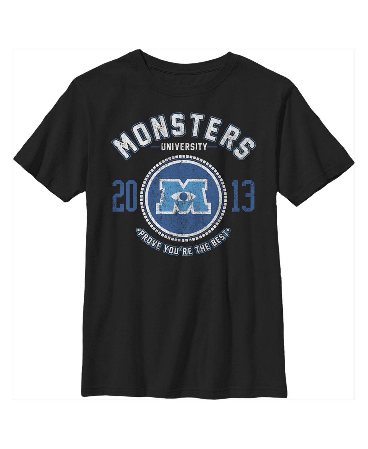 Disney Pixar Boy's Monsters Inc Best College Logo Child T-shirt In Black