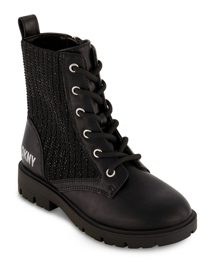 DKNY Little Girls Stassi Menia Moto Side Zipper Boot - Macy's