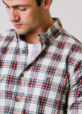 Mens' Organic Cotton Long Sleeve Stretch Poplin Button Down Shirt