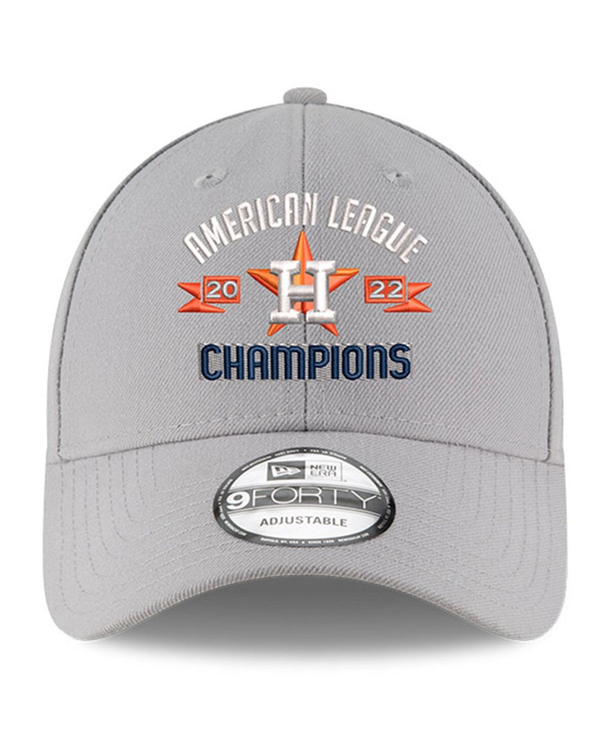 Shop New Era Men's  Gray Houston Astros 2022 American League Champions 9forty Adjustable Hat