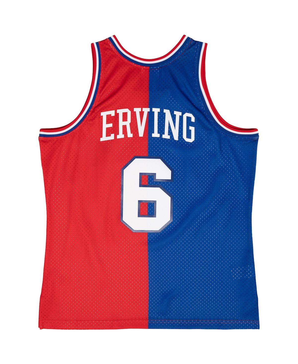Men's Mitchell & Ness Julius Erving Red Philadelphia 76ers Hardwood Classics 1982-83 Split Swingman Jersey - Red