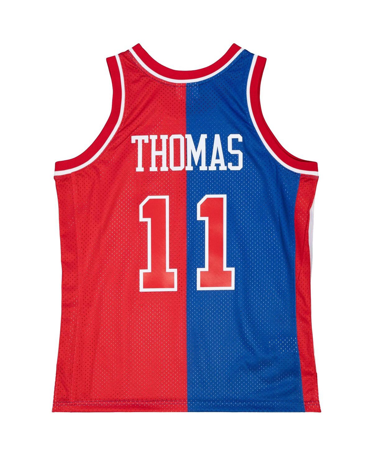Men's Mitchell & Ness Isiah Thomas Red Detroit Pistons Hardwood Classics 1988-89 Split Swingman Jersey - Red