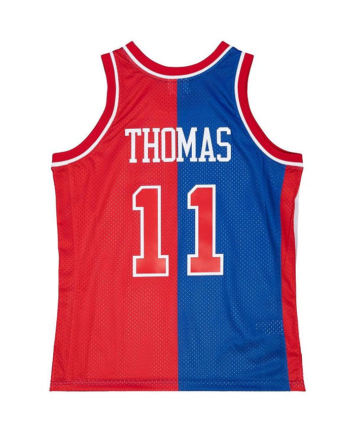 Mitchell & Ness Men's Isiah Thomas Blue, Red Detroit Pistons Hardwood