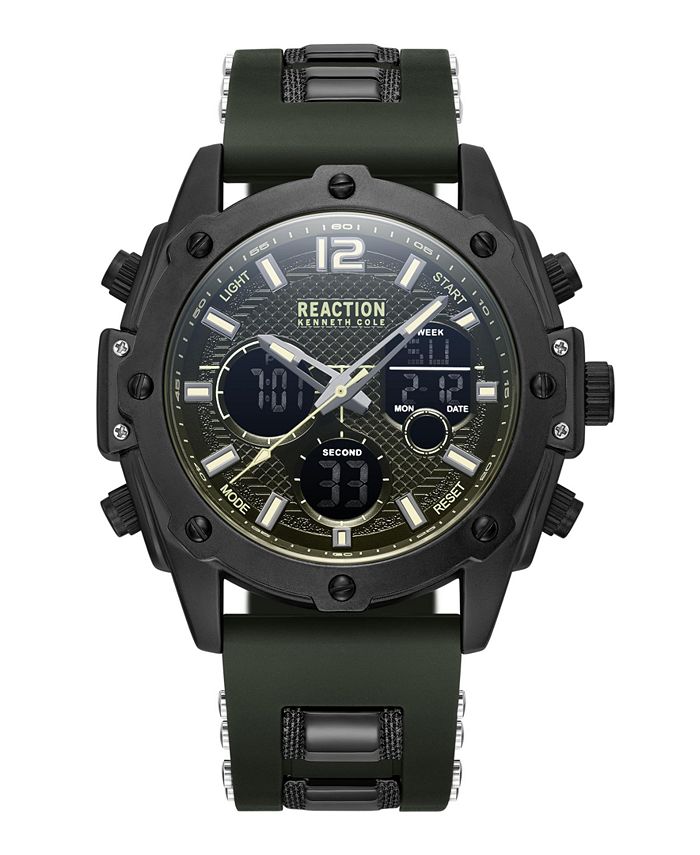 Kenneth Cole Reaction Men s Ana digi Green Silicon Strap Watch