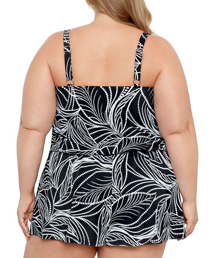 Swim Solutions Plus Size Tummy Control Romper, Created For Macy's Macy's
